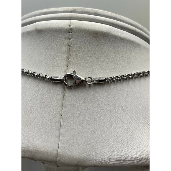 KM 925 Sterling Silver Real White Diamond & Tahitian Pearl Key Pendant - Picture 12 of 14